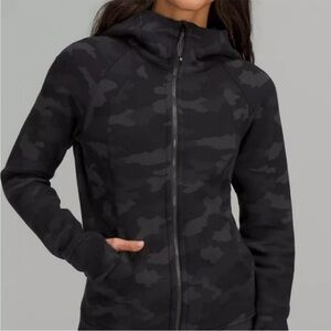 Lululemon Scuba Full-Zip Hoodie Heritage 365 Camo Deep Coal Size 6